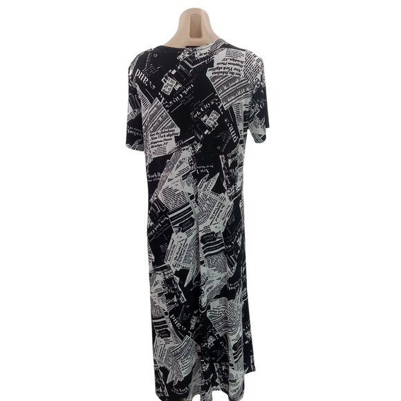 Jostar Womens Knit Dress M Newsprint New York Times Newspaper Brooklyn Graphic - Picture 6 of 10